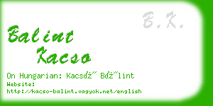 balint kacso business card